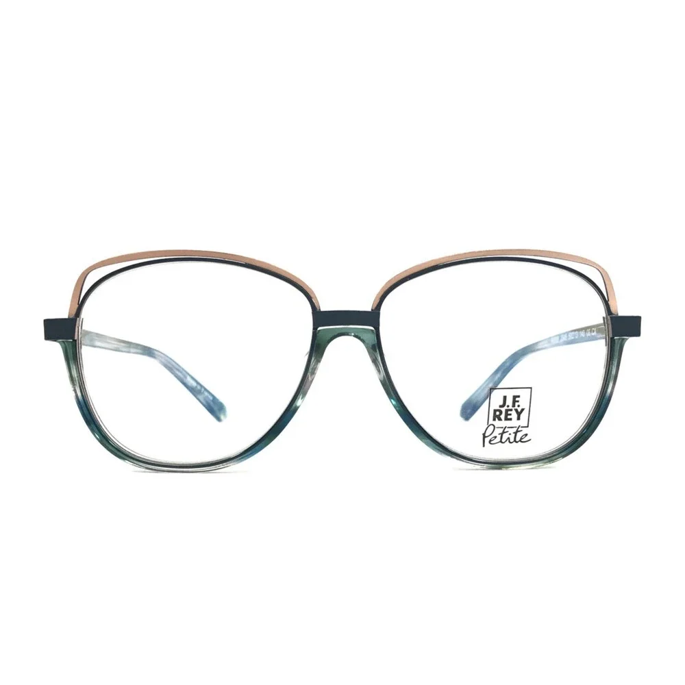 J. F. Rey Petite Eyeglasses Frame PA096 2545 Blue Gold Square Full Rim 50-13-140